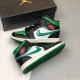 Nike Jordans 1 Mid Pine Green Black/Gym Red/White/Pine Green Pánské Boty