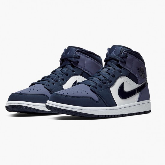 Nike Jordans 1 Mid Sanded Purple Obsidian/Sanded Purple/White Boty