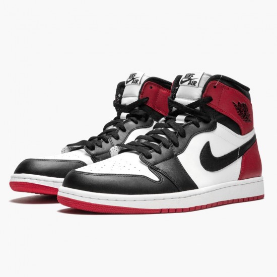 Nike Jordans 1 Retro High Black Toe White/Black/Gym Red Pánské Boty