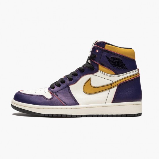 Nike Jordans 1 Retro High OG Defiant SB LA to Chicago Purple/Sail University Gold Bl Boty