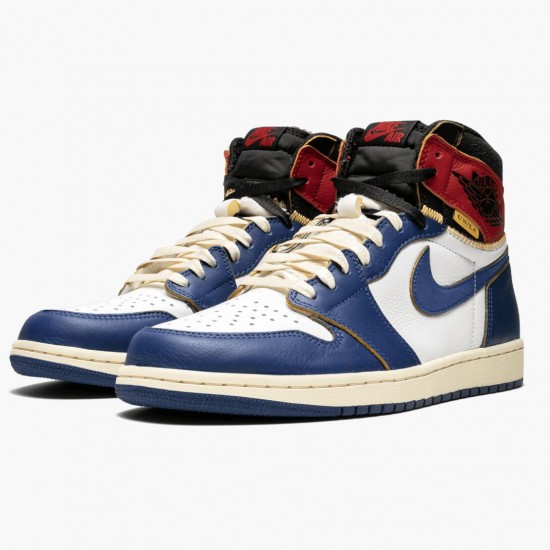 Nike Jordans 1 Retro High Union Los Angeles Storm Blue White/Stormblue Varsity Red Pánské Boty