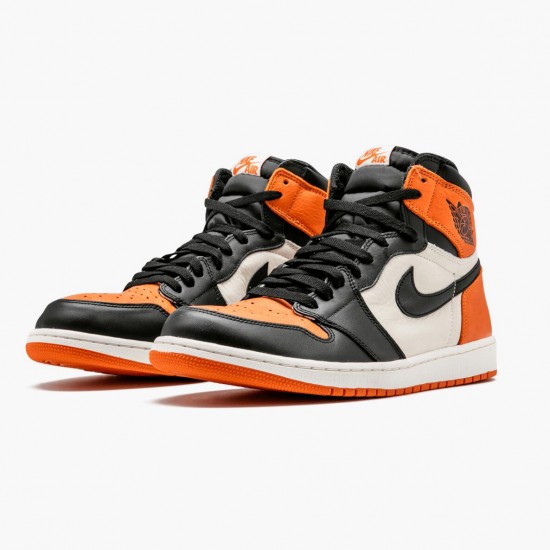 Nike Jordans 1 Retro Shattered Backboard Black/Starfish Sail Pánské Boty