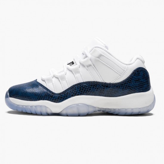 Nike Jordans 11 Low Navy Snakeskin Whiite/Black/Navy Black Pánské Boty