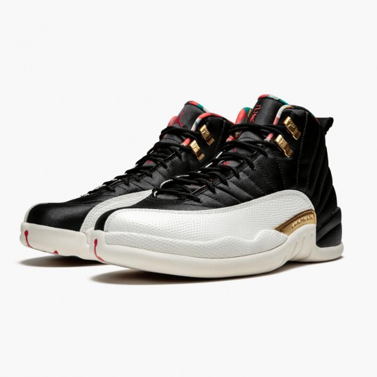 Nike Jordans 12 Retro 2019 CNY Chinese New Year Black/Sail-Metallic Gold-True Red Pánské Boty