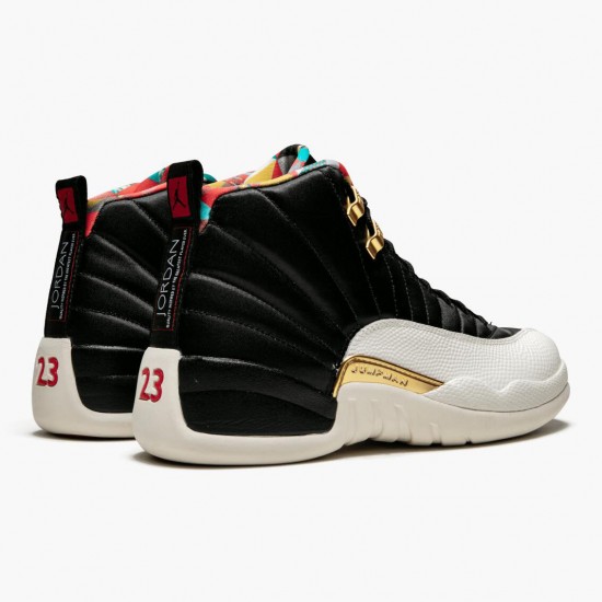 Nike Jordans 12 Retro 2019 CNY Chinese New Year Black/Sail-Metallic Gold-True Red Pánské Boty