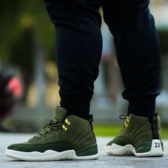 Nike Jordans 12 Retro Chris Paul Class of 2003 Olive Canvas/Black-Sail Pánské Boty