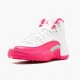 Nike Jordans 12 Retro Dynamic Pink White/Vivid Pink/Mtllc Silver Dámskés Boty