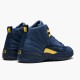 Nike Jordans 12 Retro Michigan College Navy/Amarillo Pánské Boty