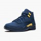 Nike Jordans 12 Retro Michigan College Navy/Amarillo Pánské Boty