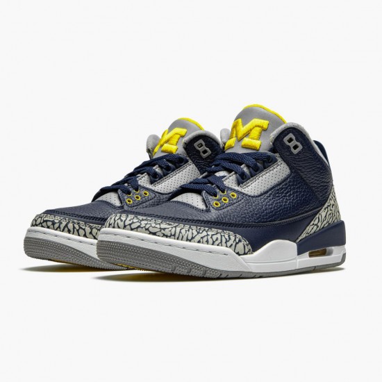 Nike Jordans 3 Retro Michigan Black/University Gold CePánskét G Pánské Boty