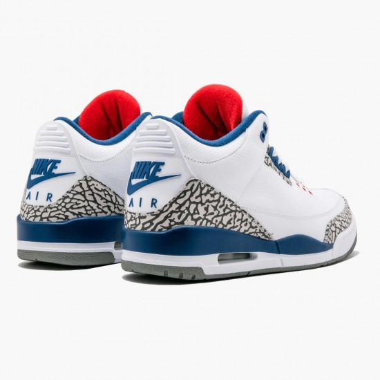 Nike Jordans 3 Retro OG True Blue White/Fire Red True Blue Pánské Boty