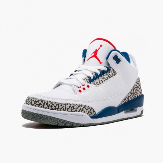 Nike Jordans 3 Retro OG True Blue White/Fire Red True Blue Pánské Boty