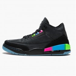 Nike Jordans 3 Retro Quai54 Black/Black Electric Green Boty