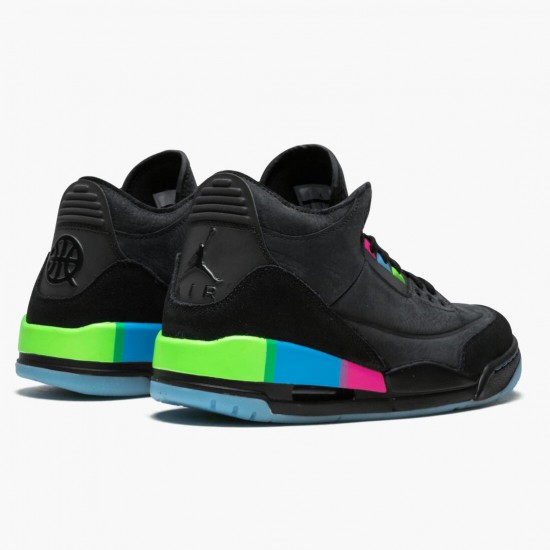 Nike Jordans 3 Retro Quai54 Black/Black Electric Green Boty