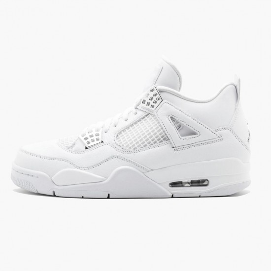 Nike Jordans 4 Retro Pure Money White/Metallic Silver Boty