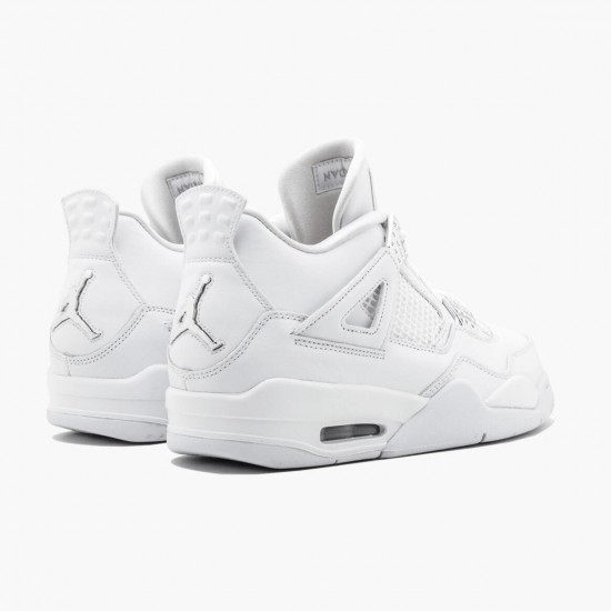 Nike Jordans 4 Retro Pure Money White/Metallic Silver Boty