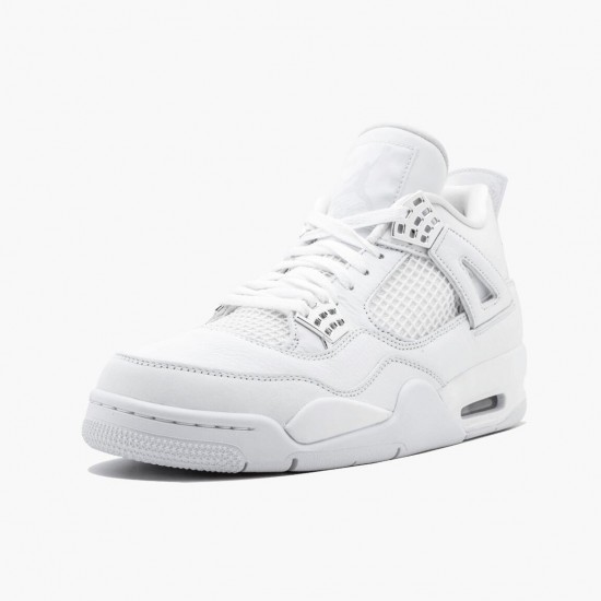 Nike Jordans 4 Retro Pure Money White/Metallic Silver Boty