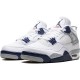 Nike Jordans 4 Midnight Navy White/Midnight Navy/Light Smoke Grey-Fire Red Pánské Boty