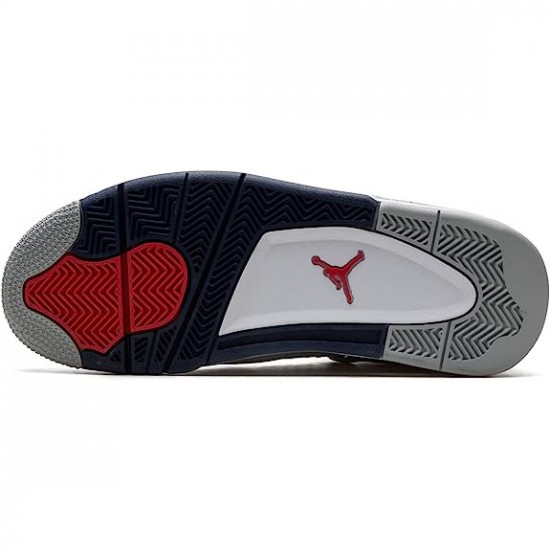 Nike Jordans 4 Midnight Navy White/Midnight Navy/Light Smoke Grey-Fire Red Pánské Boty