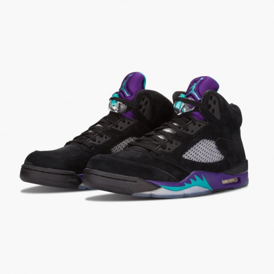 Nike Jordans 5 Retro Black Grape Black/New Emerald Grape Ice Boty