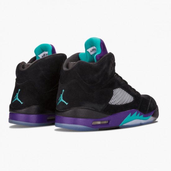 Nike Jordans 5 Retro Black Grape Black/New Emerald Grape Ice Boty