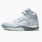 Nike Jordans 5 Retro Bluebird With Silver White Photo Blue/Football Grey/Metallic Silver/White Boty