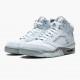 Nike Jordans 5 Retro Bluebird With Silver White Photo Blue/Football Grey/Metallic Silver/White Boty