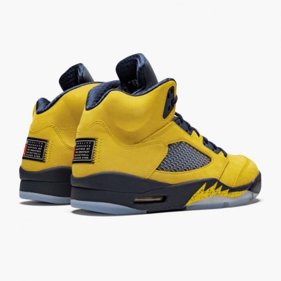 Nike Jordans 5 Retro Michigan 2019 AmarilloCollege Navy Amarillo/College Navy-Amarillo Boty