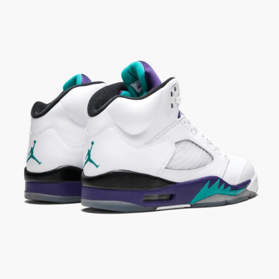 Nike Jordans 5 Retro Grape White/New Emerald Grp Ice Blk Pánské Boty