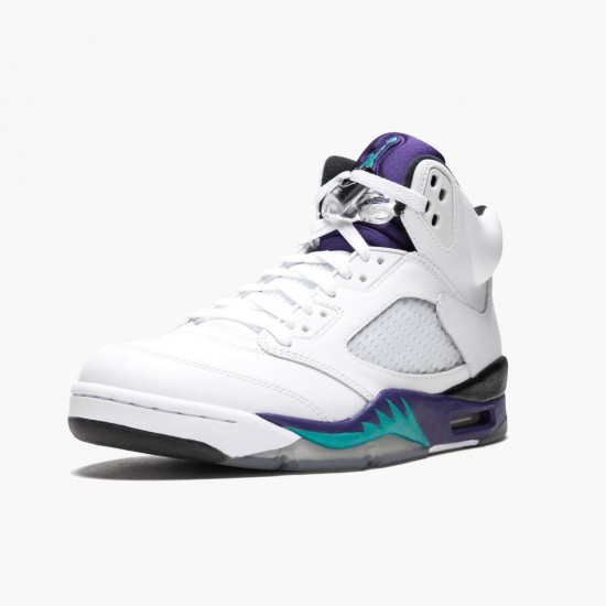 Nike Jordans 5 Retro Grape White/New Emerald Grp Ice Blk Pánské Boty