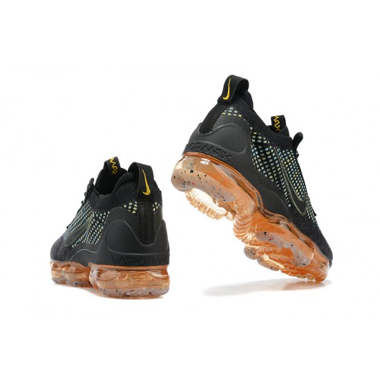 Nike Air VaporMax 2021 Flyknit Černá Oranžová Běžecké Boty Dámské/Pánské