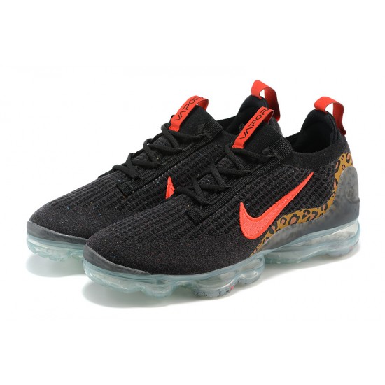 Nike Air VaporMax 2021 Flyknit Černá Červená Běžecké Boty Dámské/Pánské