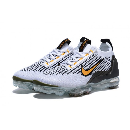 Nike Air VaporMax 2021 Flyknit Bílá Žlutá and Černá Běžecké Boty Dámské/Pánské