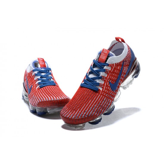 Nike Air VaporMax Flyknit 3 Unisex Červená Modrá Běžecké Boty CW5585-100