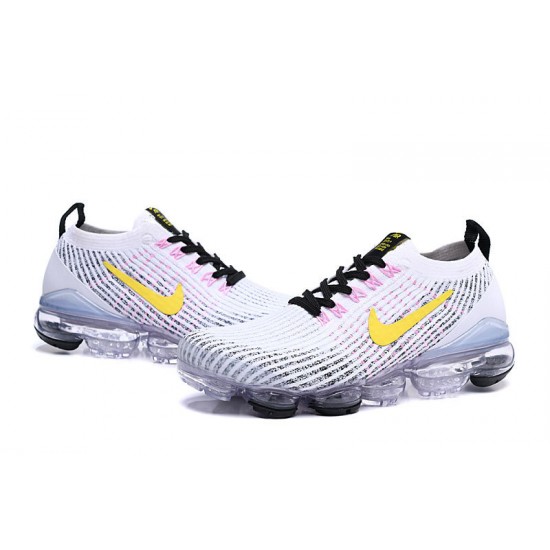 Nike Air VaporMax Flyknit 3 Unisex Bílá Žlutá Běžecké Boty AJ6900-103