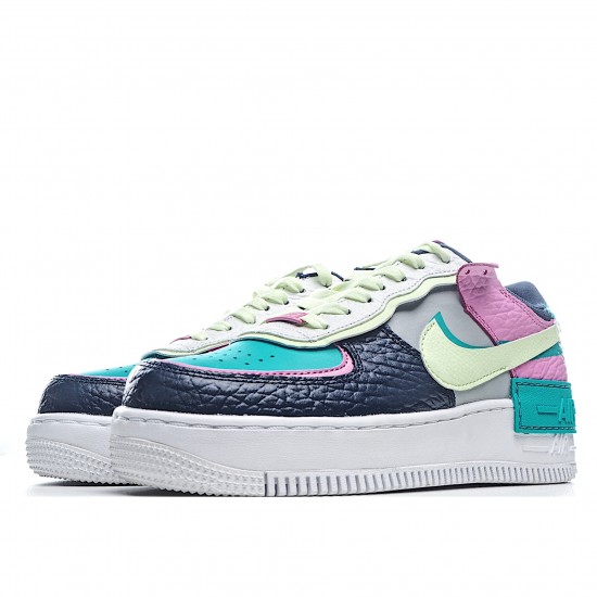 Nike dámské Air Force 1 Shadow Barely Volt Oracle Aqua CK3172 001 AF1 dámskés Nachový Černá