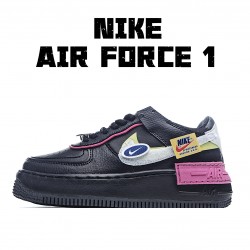 Nike dámské Air Force 1 Shadow "Removable Patches Černá Růžový" CU4743 001 AF1 Černá běžné boty