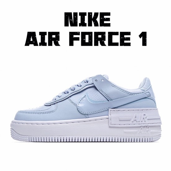 Nike dámské Air Force 1 Shadow Bílý Hydrogen Modrý CV3020 400 AF1 dámskés Modrý