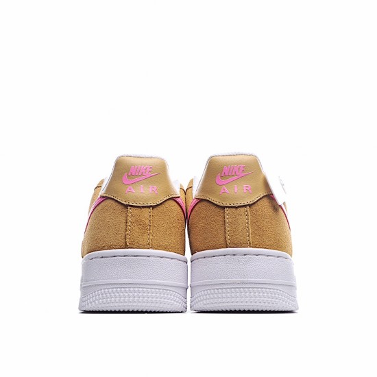 Nike Air Force 1 Low Flax/White/Pink běžné boty DC1156 700 AF1 Pánské a dámské