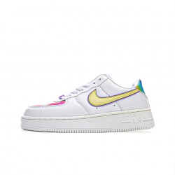 Nike Air Force 1 Low "Easter" Bílý/Barely Volt-Hyper Modrý běžné boty CW0367 100 Pánské a dámské AF1