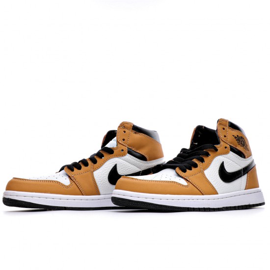 Air Jordan 1 Retro High Rookie of the Year Zlatoen Harvest/Černá-Sail 555088 700 Pánské a dámské AJ1 teniska Basketball Shoes