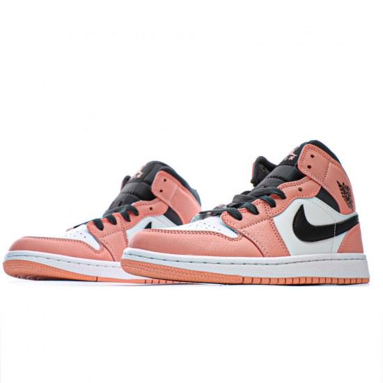 Air Jordan 1 Mid GS Pink Quartz Růžová/Bílá/Černá dámské AJ1 555112 603