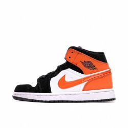 Air Jordan 1 Mid "ShatteČervené Backboard" Bílý/oranžový/Černá 554724 058 Pánské a dámské AJ1 teniska