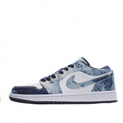 Air Jordan 1 Low "Washed Denim" Bílý/Modrý běžecké boty CZ8455 100 AJ1 teniska Pánské a dámské