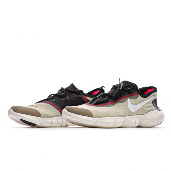 2020 Nike Free RN 5.0 Bílý/Černá/Olive Pánské a dámské běžné boty CI9921 300