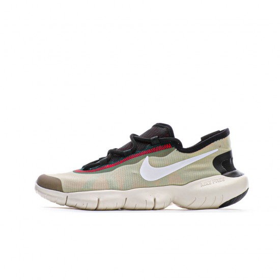 2020 Nike Free RN 5.0 Bílý/Černá/Olive Pánské a dámské běžné boty CI9921 300